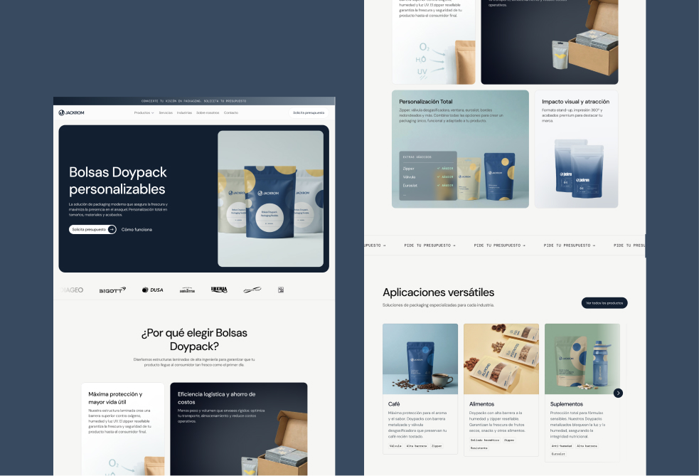 Jackrom packaging website