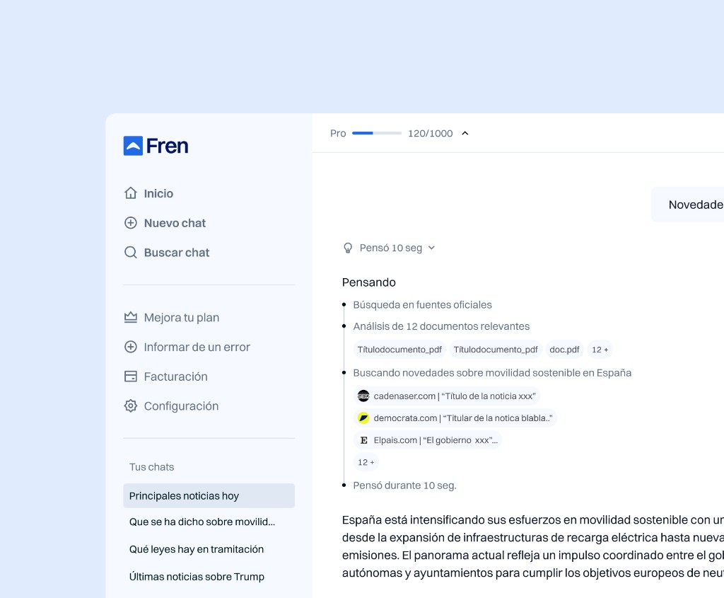 Fren AI assistant interface