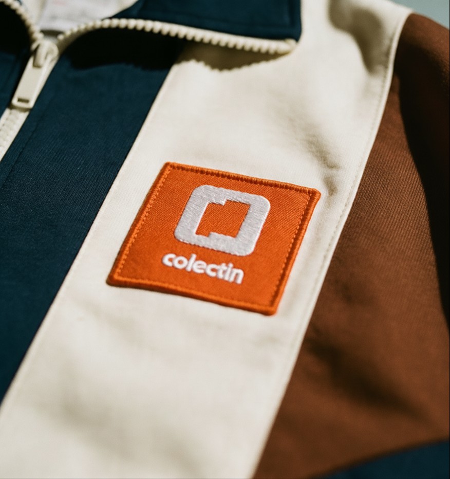Colectin logo patch on jacket
